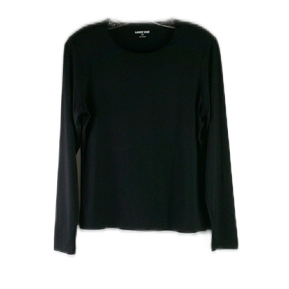 Lands End - Long Sleeve Crew Neck Black Top - Size S/P